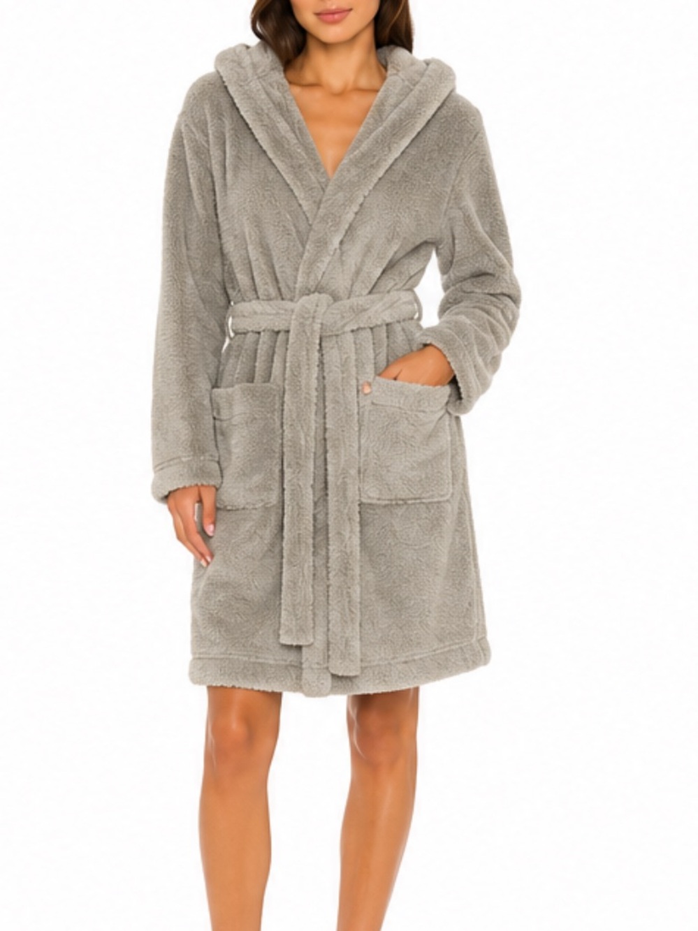 UGG Aarti Plush Hooded Cozy Sherpa Robe Size M